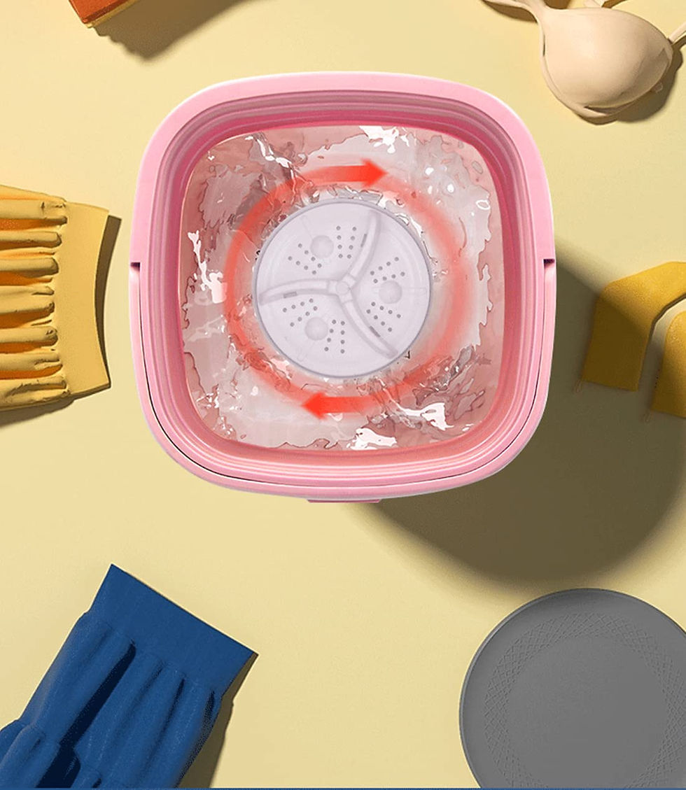 Miniatura: Portable Folding Mini Washing Machine - Semi Automatic Laundry Blue Pink
