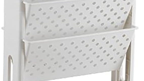 Portable White Bookshelf with Wheels