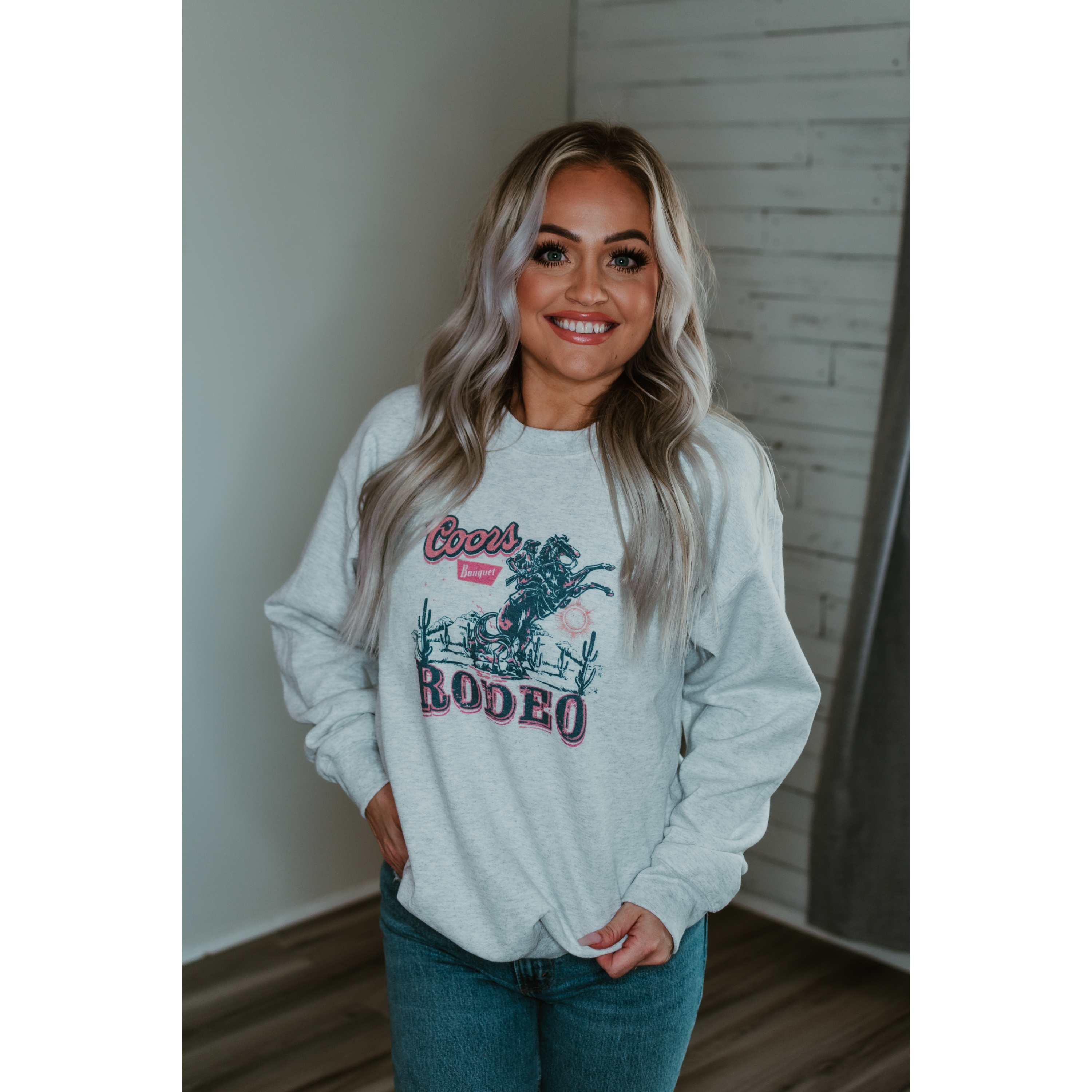 Coors Rodeo Pink Crewneck