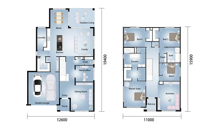 light steel villa floor plan