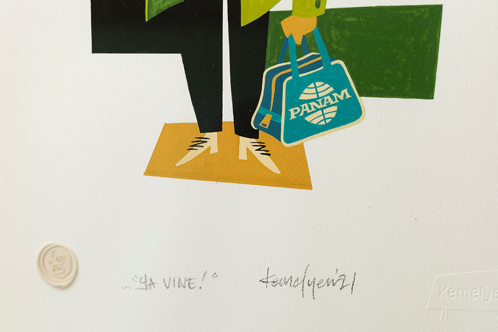 Thumbnail: Santo meets Aeroflot_Original Acrylic_Framed_detail-3