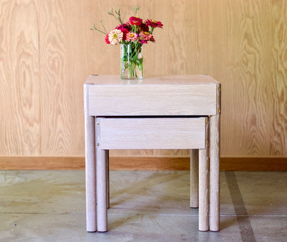 Phillips Nesting Side Tables in Cerused White Oak