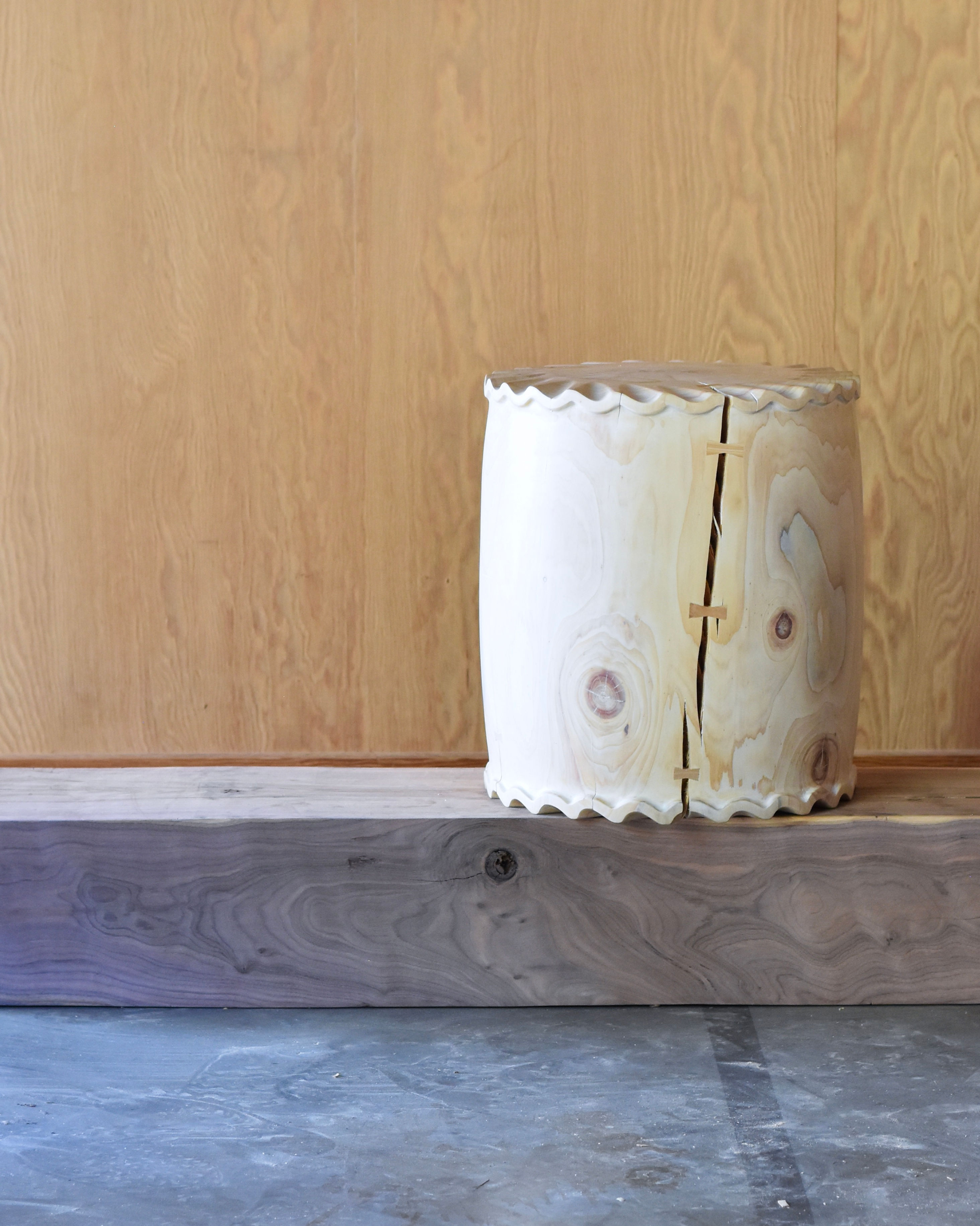 Crimped Edge Table, Cerused Cypress