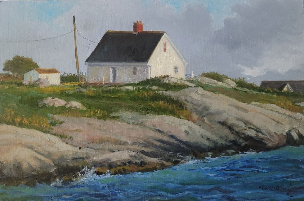 Canad Ocean, Clouds, Rocky coastline, Fine Art, ,Fine Art, Oil on Panel,