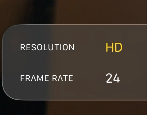 It's really simple to change the quality setting of a video on iPhone. Just click the button that says HD in the bottom left of the screen, instead of the native 4K setting. LEAVE THE FRAME RATE AT 24FPS.