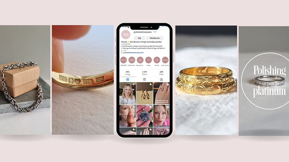 Mockup inlägg till sociala medier för Polestar Treasures