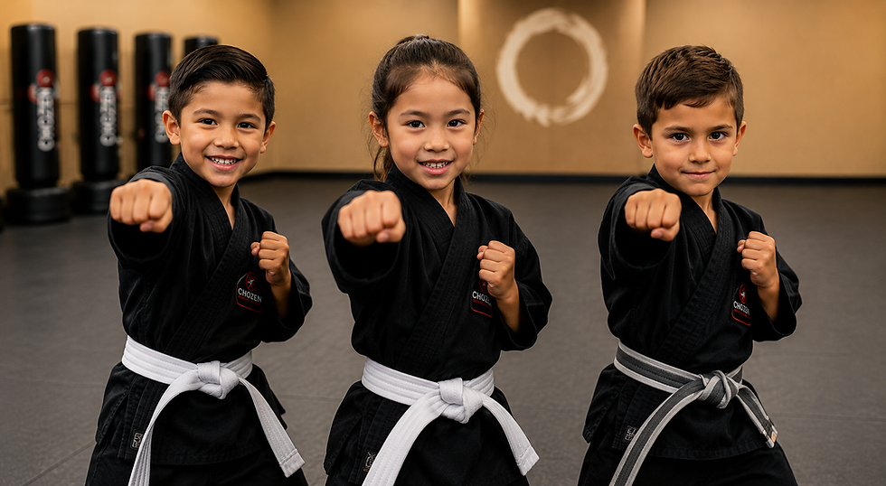 Kids karate class at Chozen Martial Arts Academy in Rancho Cucamonga.