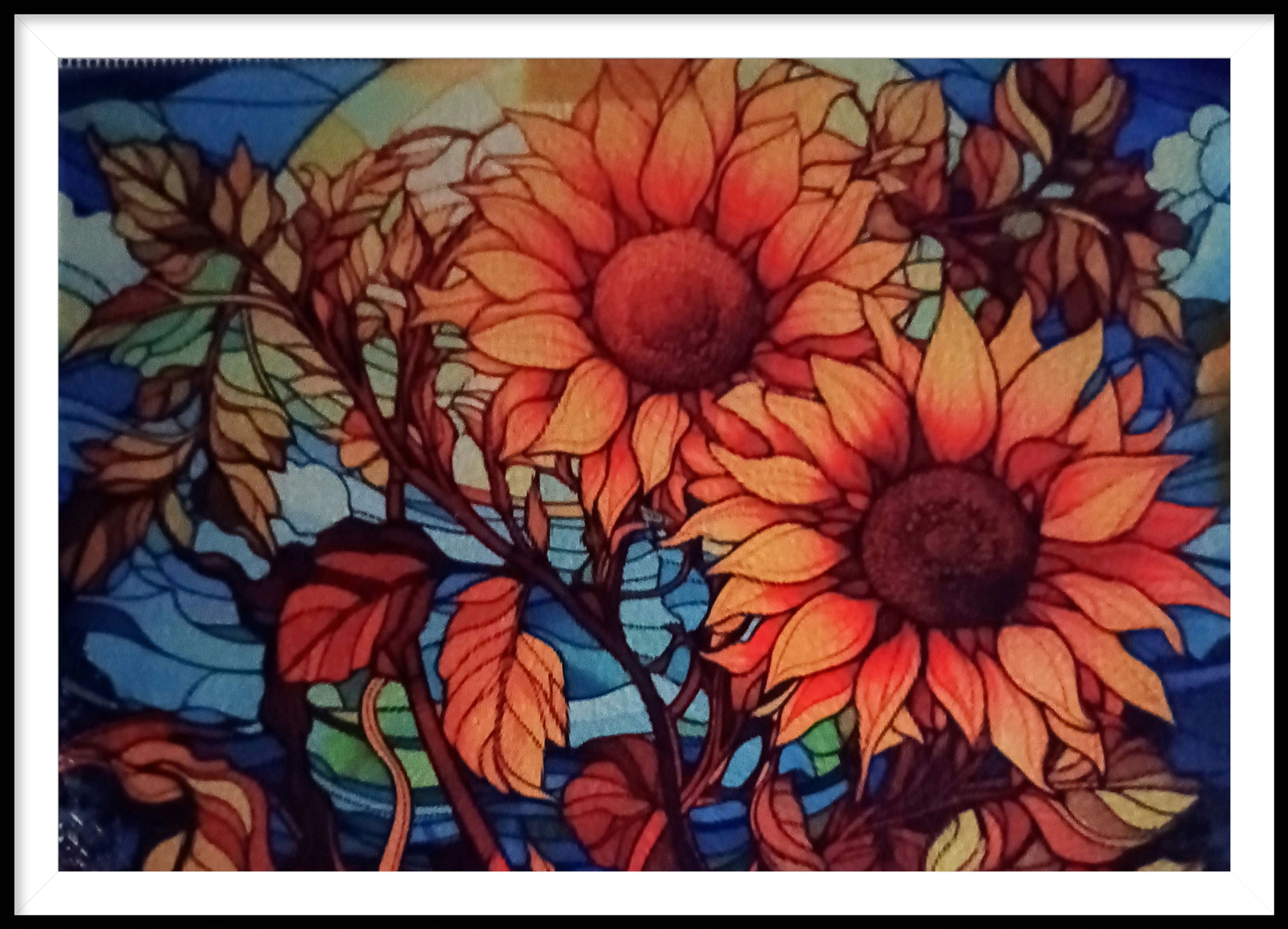 Glass Cutting board-sunflowers