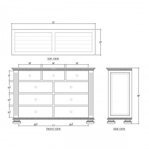 Thumbnail: CHARLESTON 9 DRAWER DRESSER