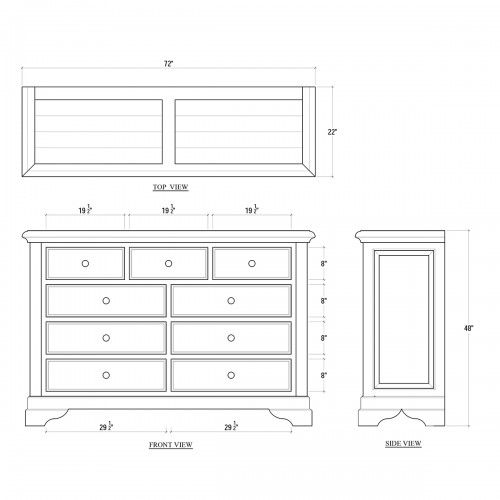 Thumbnail: HUNTLEY 9 DRAWER DRESSER