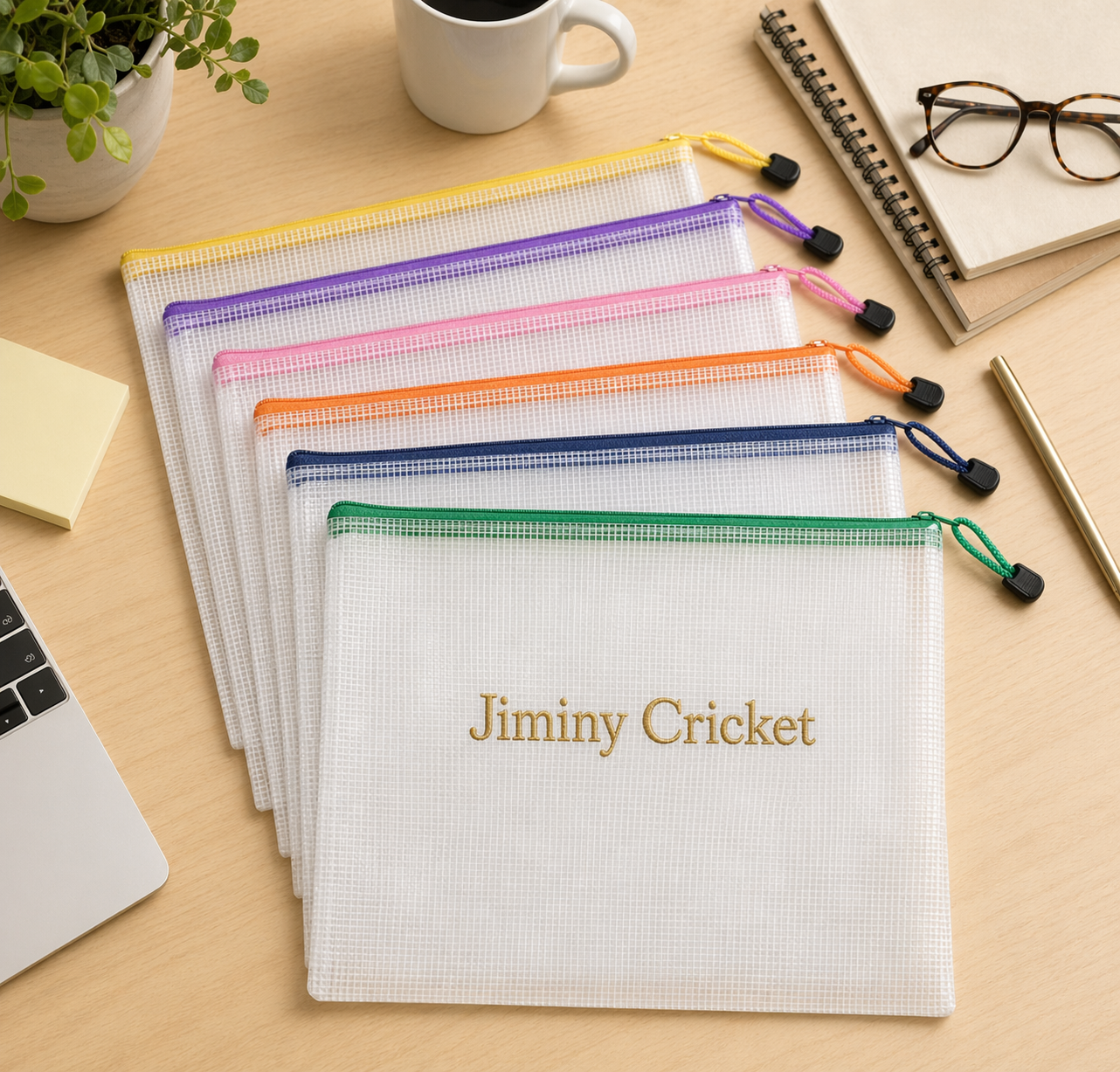 Custom Clear Embroidered Mesh Pouch