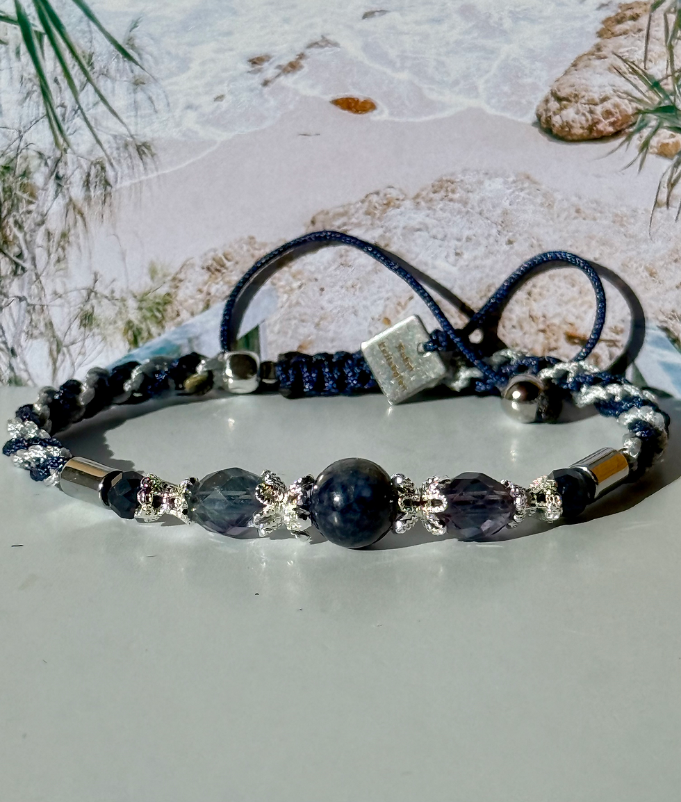 Bracelet Saphir brut et fluorite