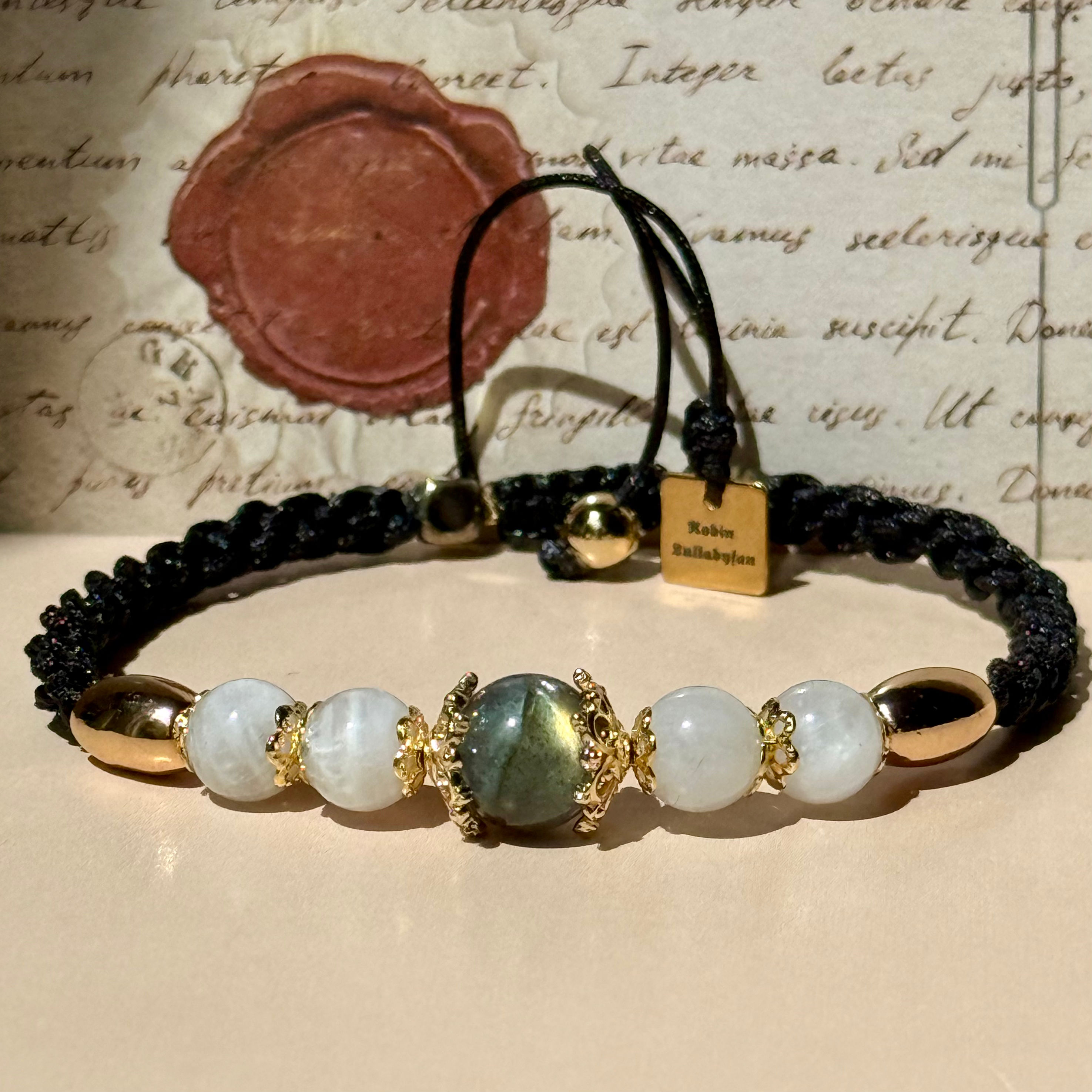 Bracelet labradorite et pierre de lune