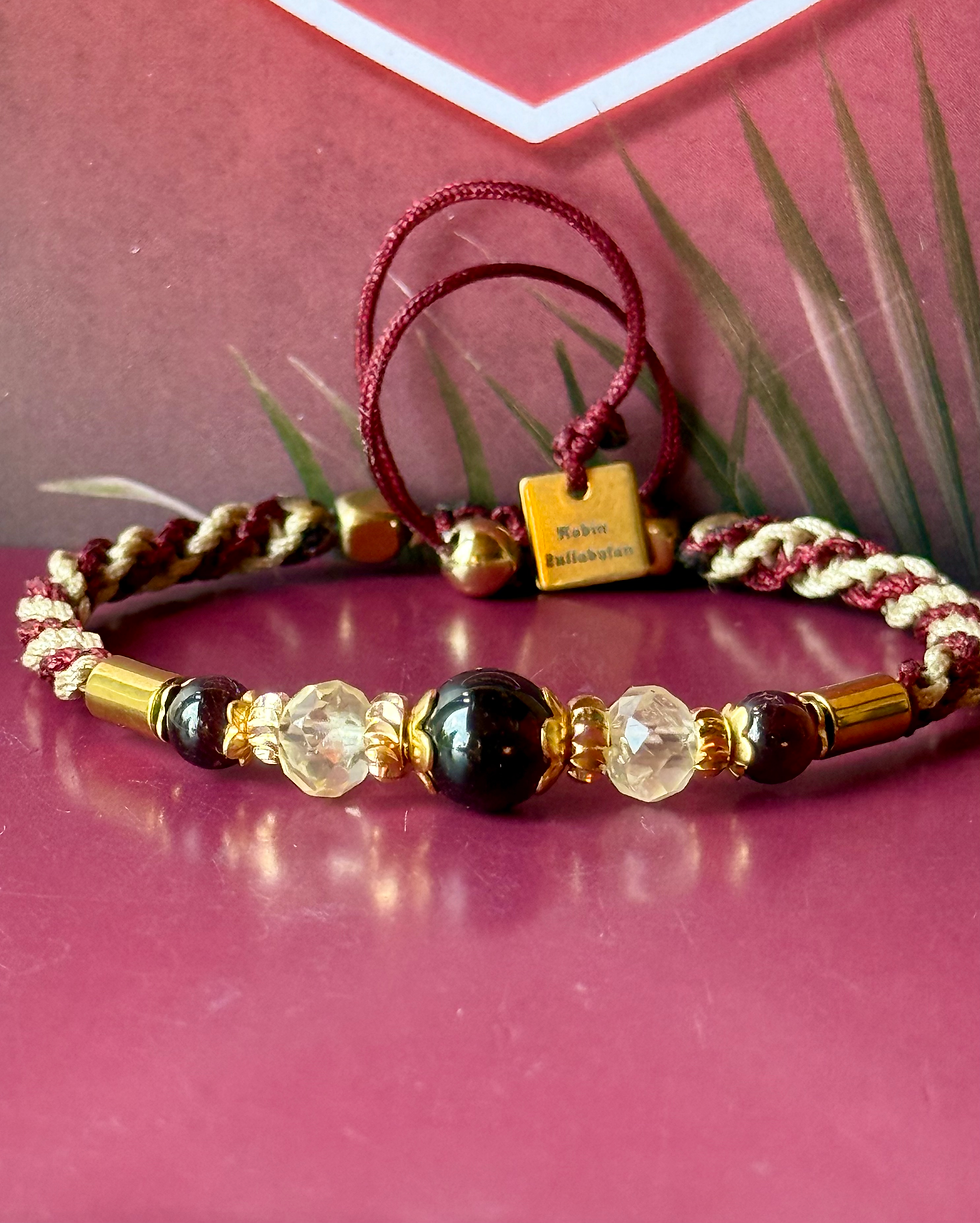 Bracelet grenat et citrine