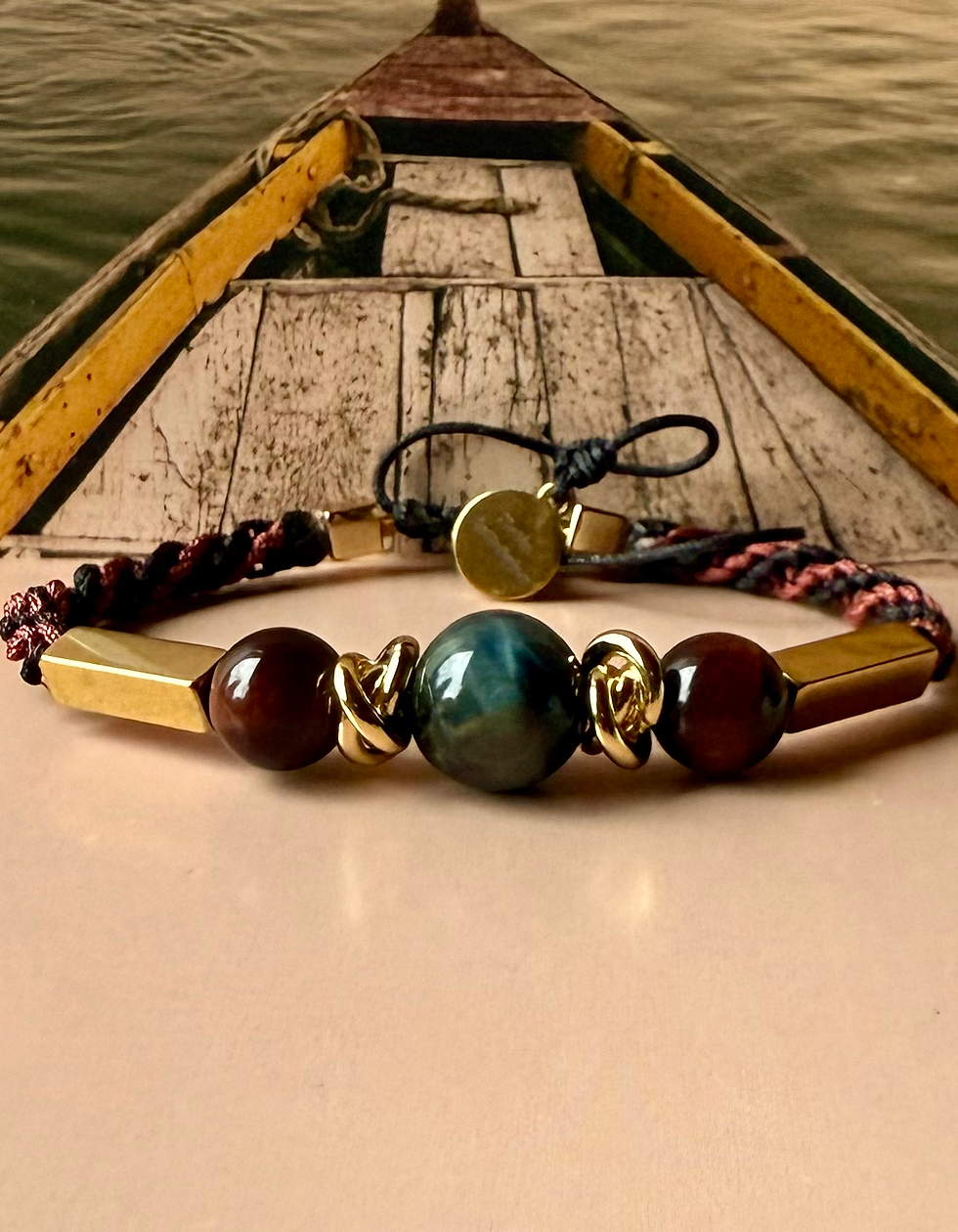 Bracelet œil de faucon et taureau (œil de tigre )