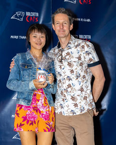 Div5 men coach Jessica Wong with President Layne van Smaalen