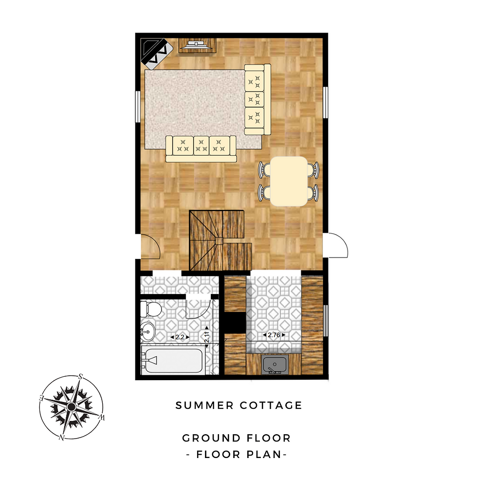 Ground-floor floor plan - Summer Cottage, Stainsborough Hall