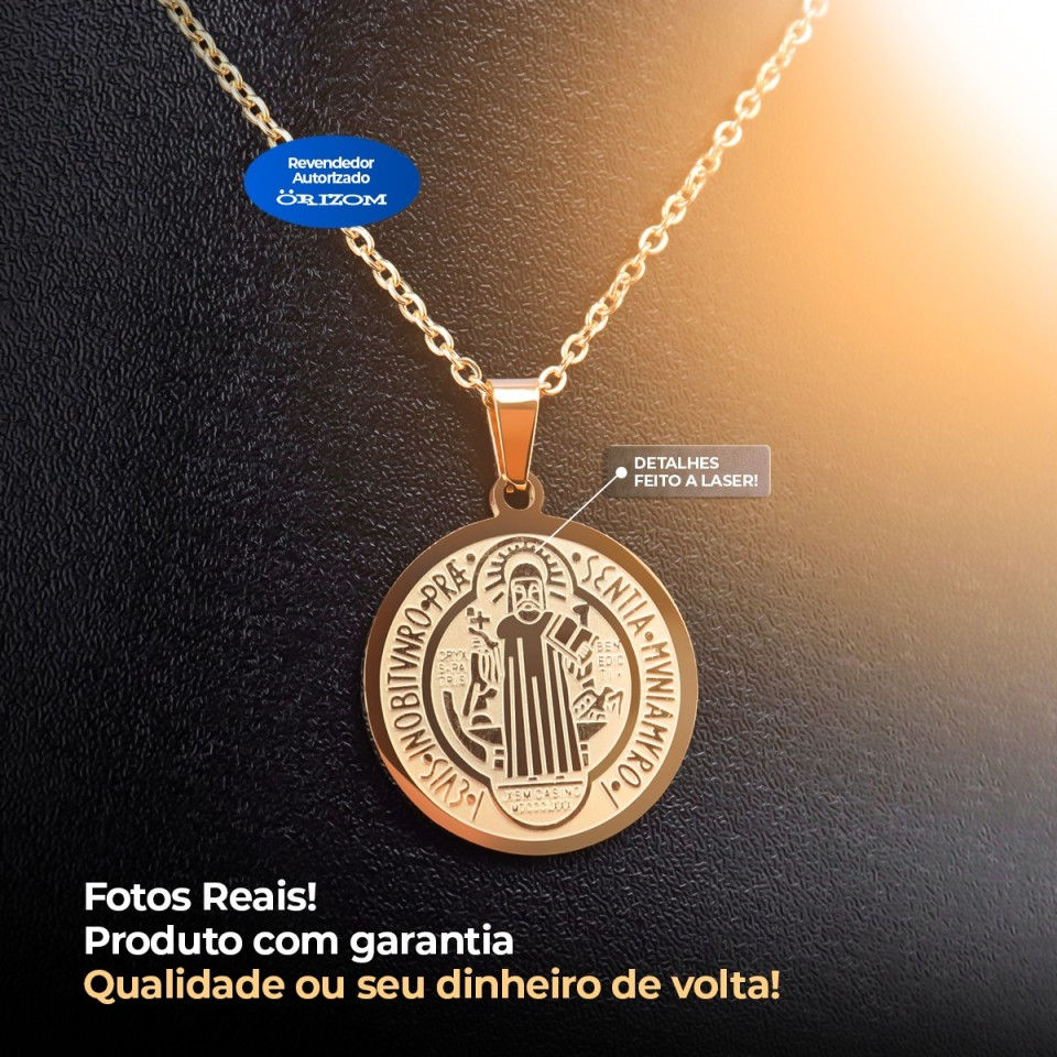 Miniatura: Colar Corrente São Bento Dourada