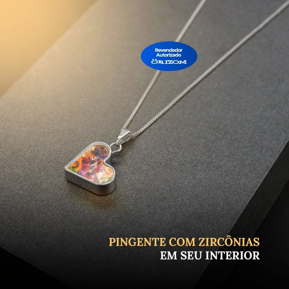 Miniatura: Colar Coração zircônias
