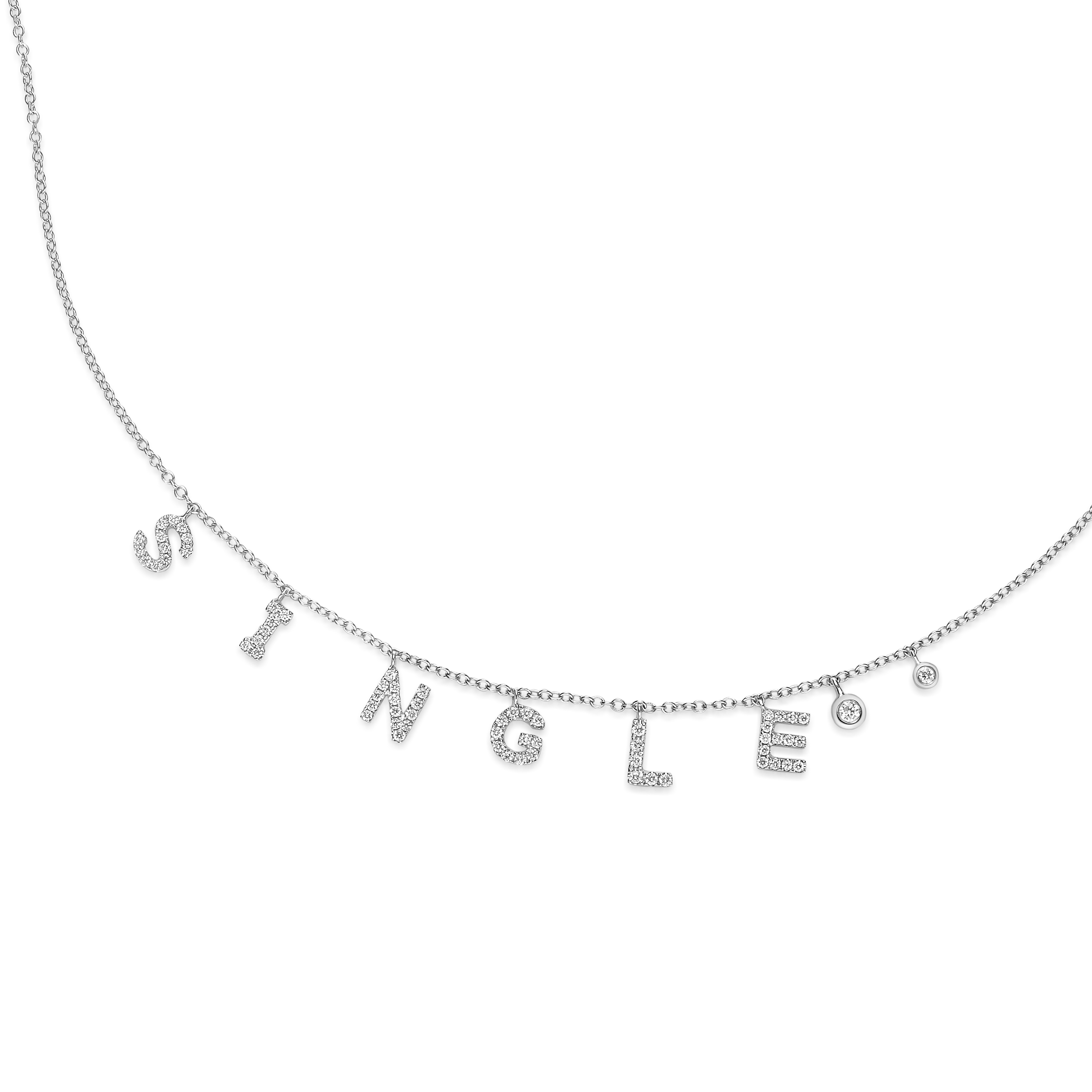 "SINGLE" 18K White Gold Diamond Necklace