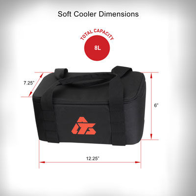 Thumbnail: Tusk Trail-Runner Zipperless ATV Rear Rack Bag cooler dimensions