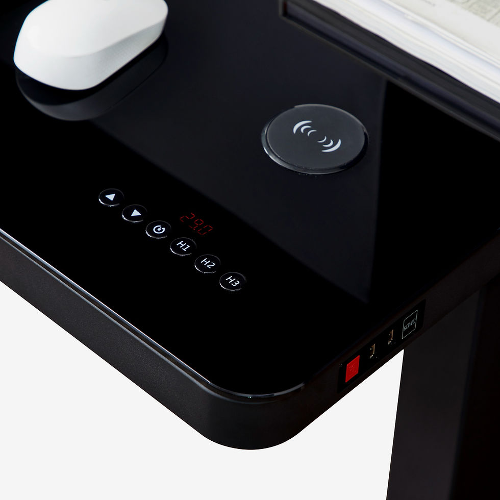 Thumbnail: Tempered Glass Top Height Adjustable Standing Desk