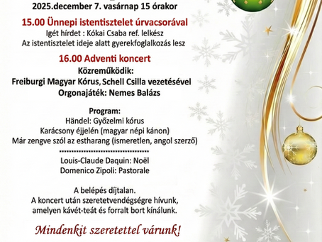 Istentisztelet és adventi délután - December 07.vasárnap 15.00