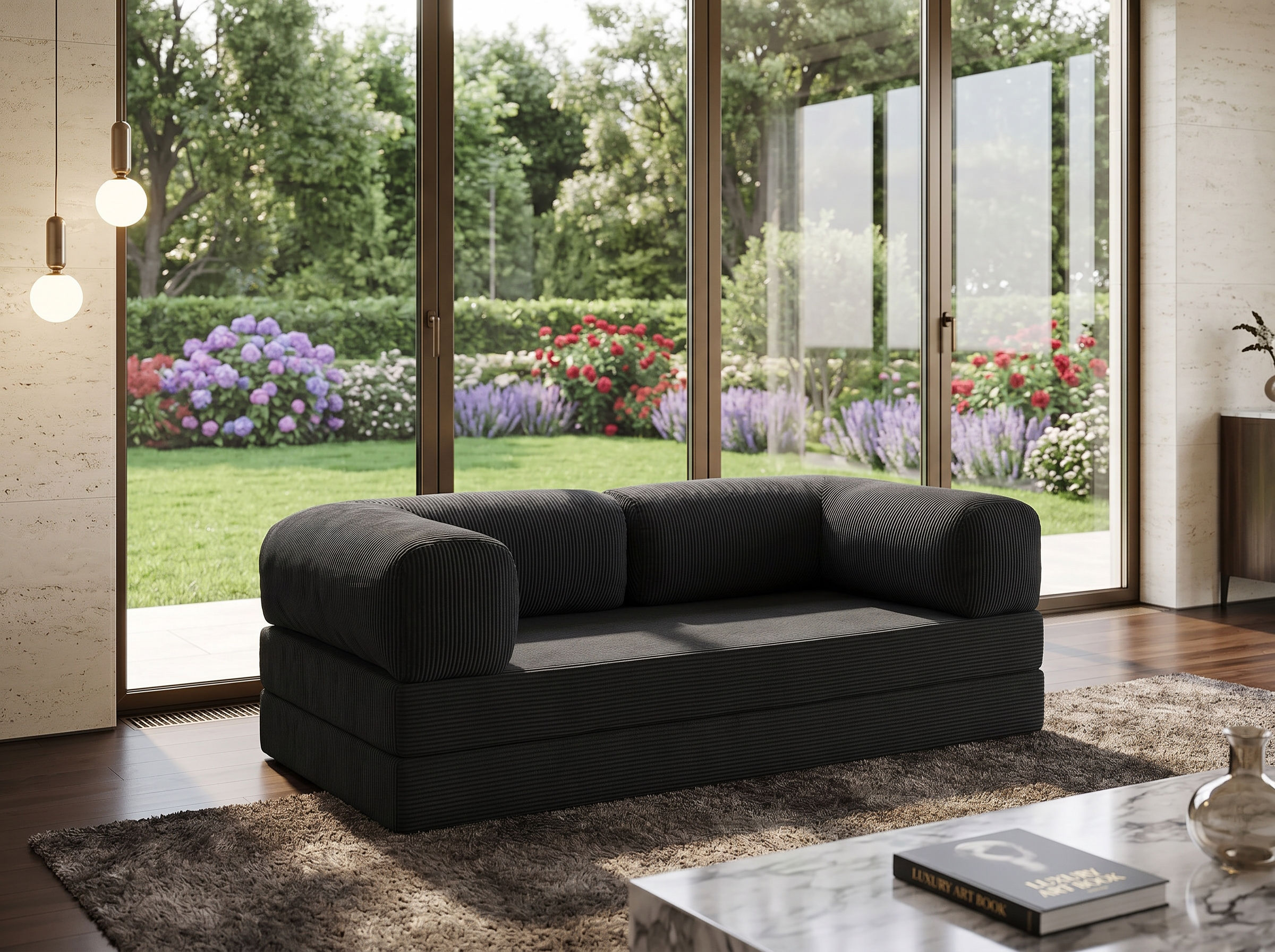 NESTİME 160X80 ComfortNest Fitilli Kadife Kanepe| Yatak Olabilen.