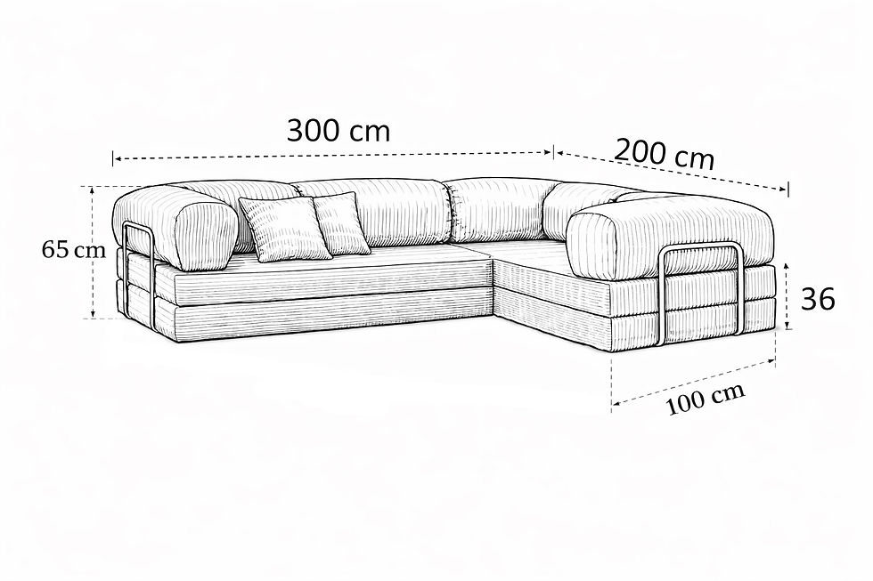 Thumbnail: Nestime® 300x200 cm Kapali Köşe Modüler Sünger Koltuk Takımı FUME