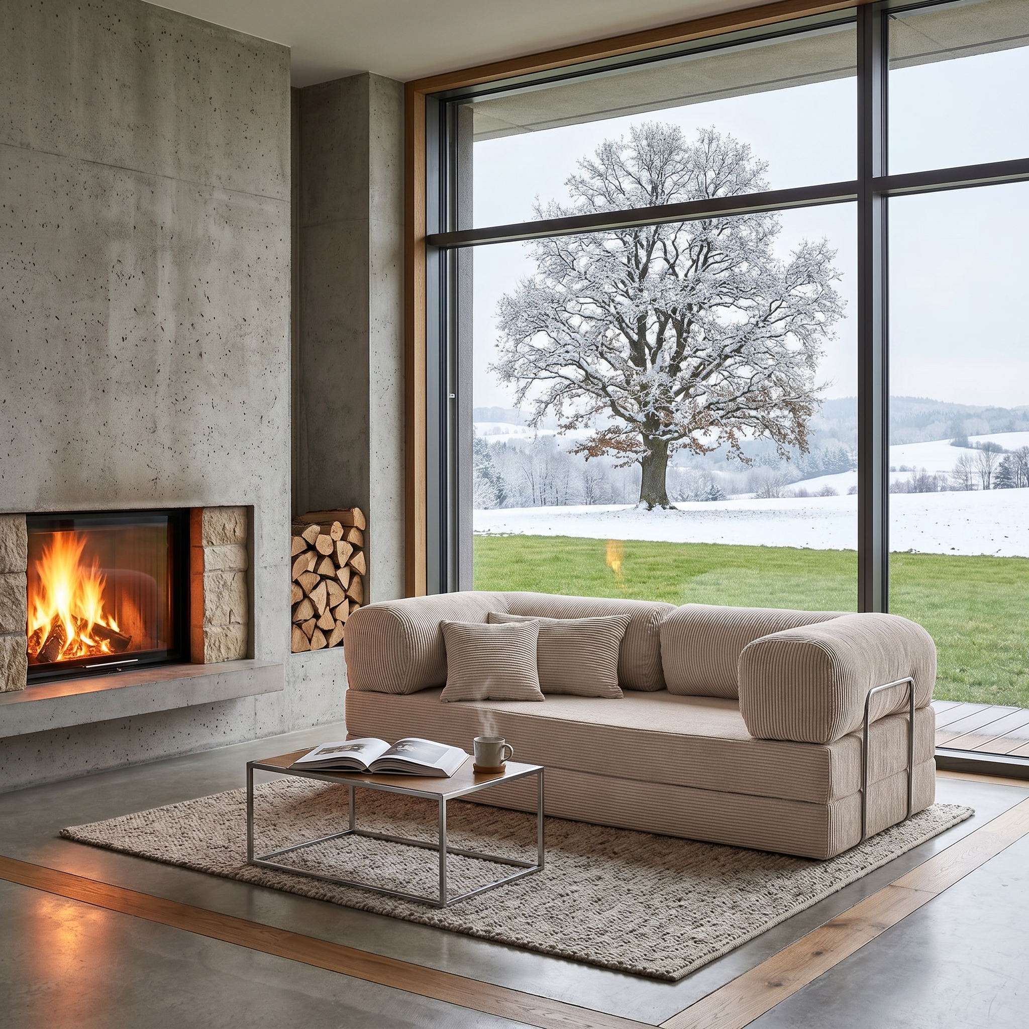 NESTİME 200x100 ComfortNest Fitilli Kadife Kanepe| Yatak Olabilen.KREM