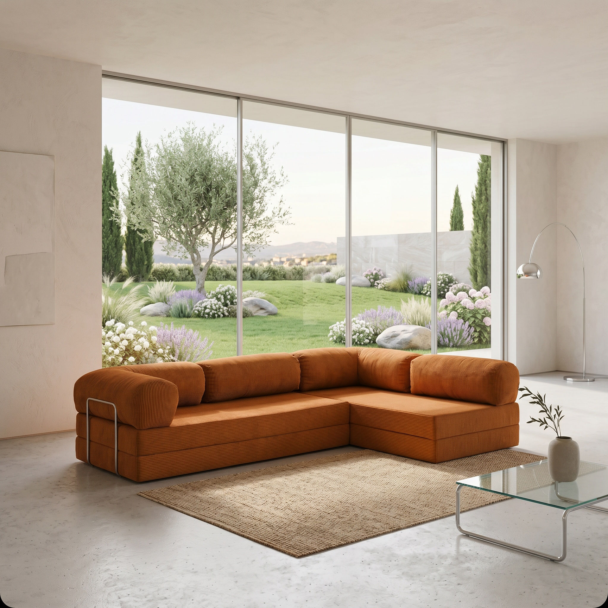 Nestime® 300x200 cm Açık Köşe Modüler Sünger Koltuk Takımı TURUNC