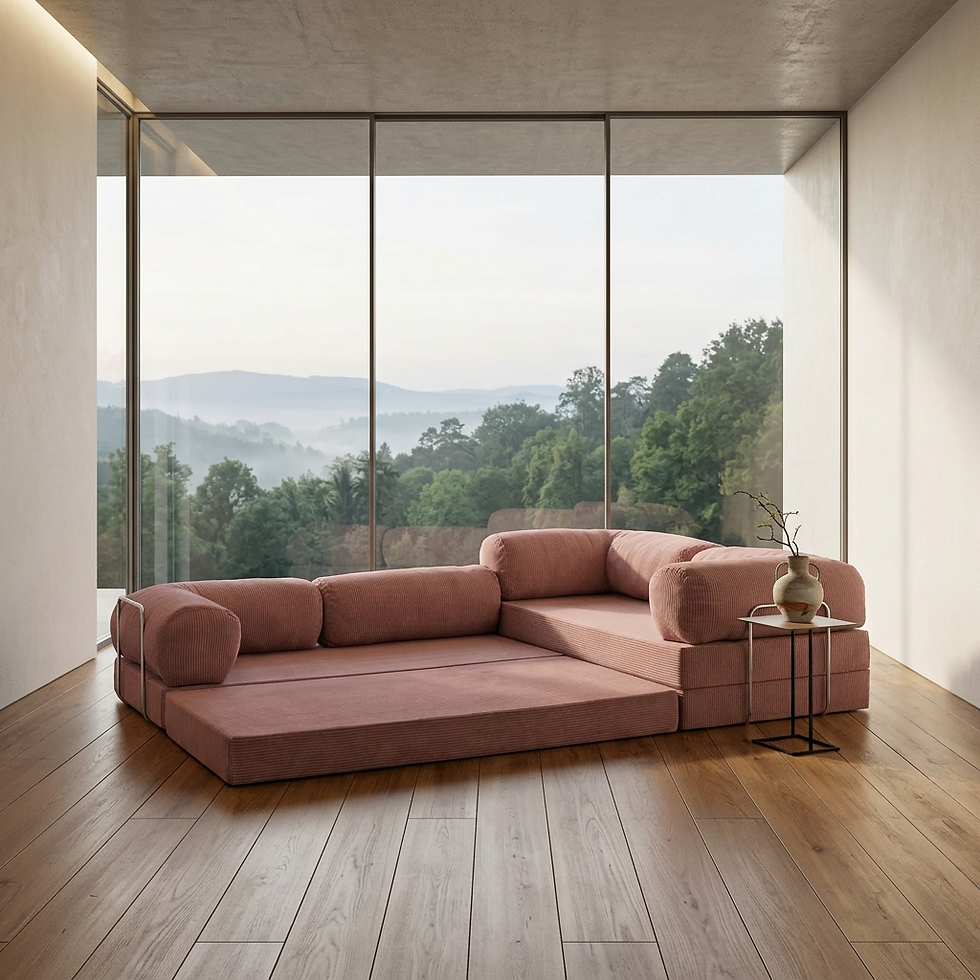 Thumbnail: Nestime® 300x200 cm Kapali Köşe Modüler Sünger Koltuk Takımı PEMBE