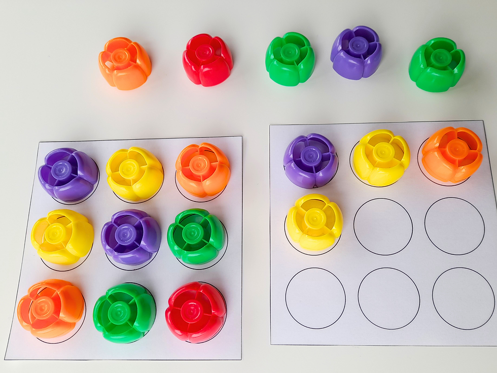 Preschool Learning Activity: Flexible color pattern with free download template