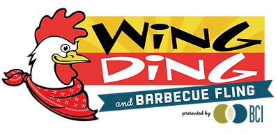 Wing Ding logo vector with BBQ with pres