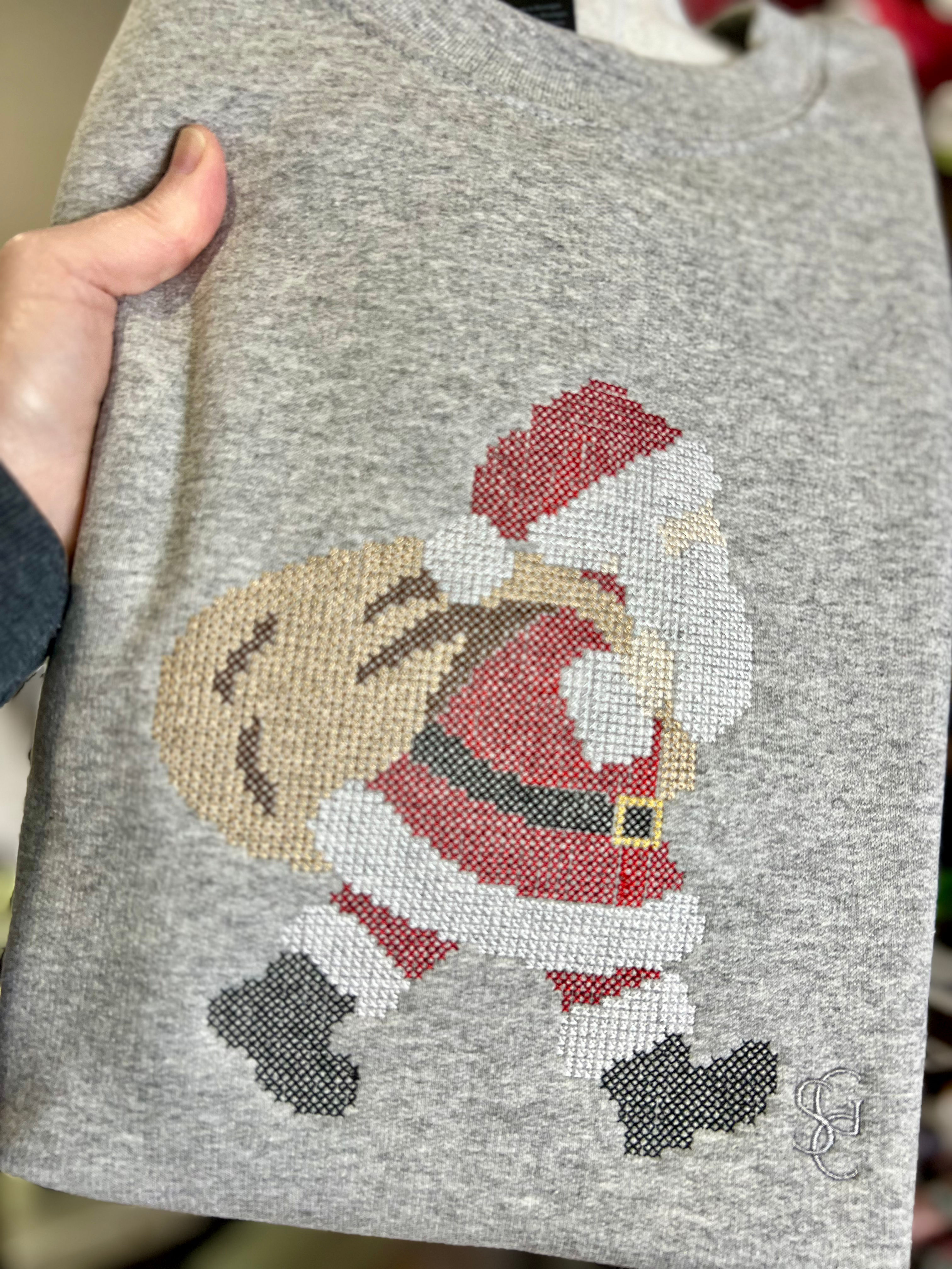 Santa Cross Stitch Crewneck 