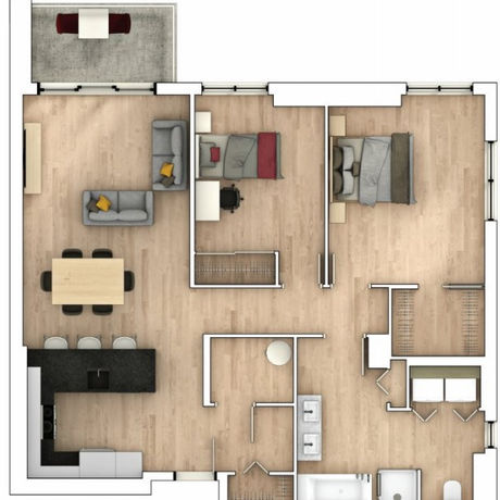 Plan d'un condo locatif 4 1/2 à Beauport - Le Nordet