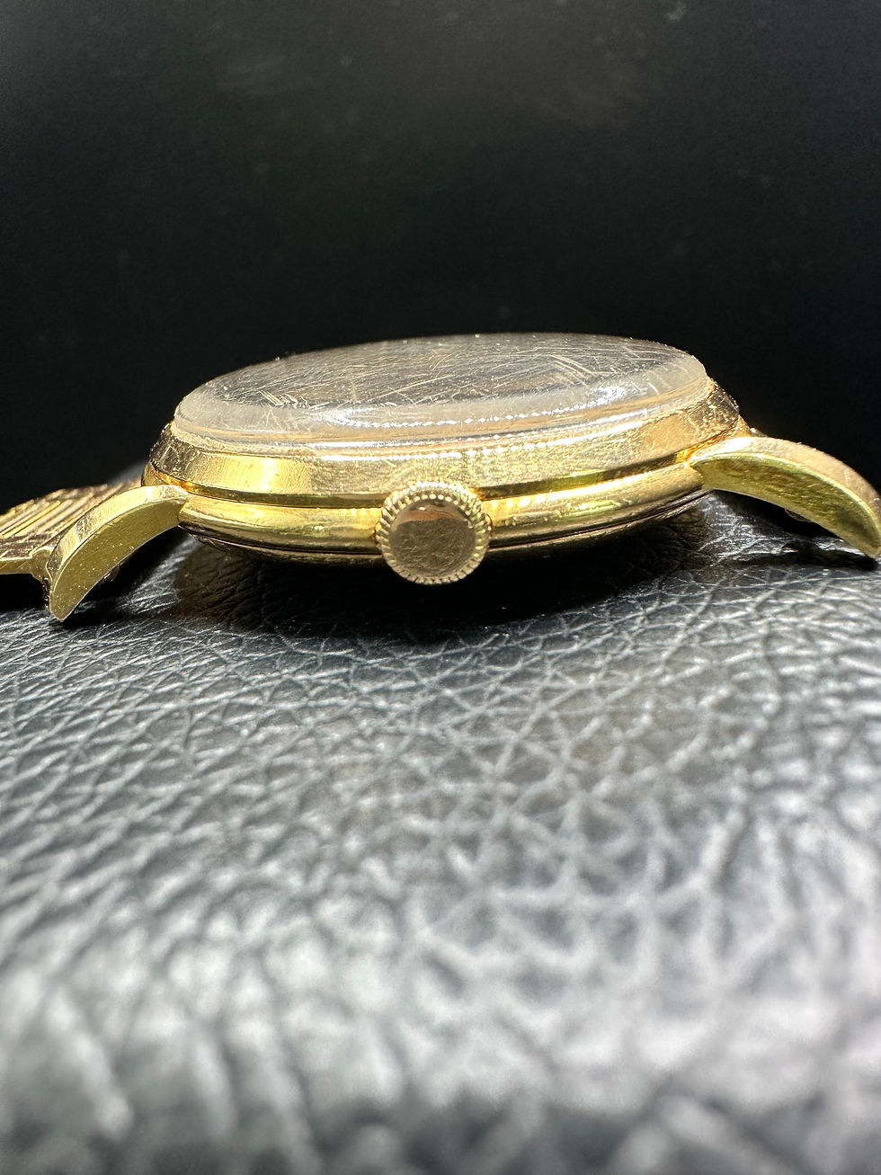 Thumbnail: IWC cal 89 Bombe case Tear Drop lugs on Yellow gold bracelet