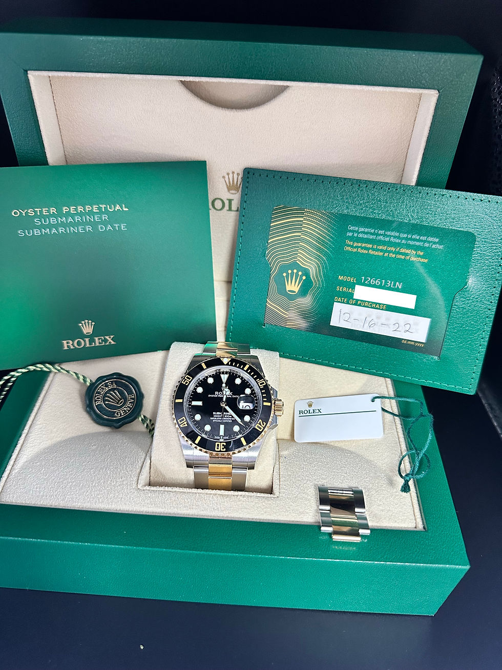 Thumbnail: Rolex Submariner Date Black Dial Black Bezel Two Tone Gold on Oyster