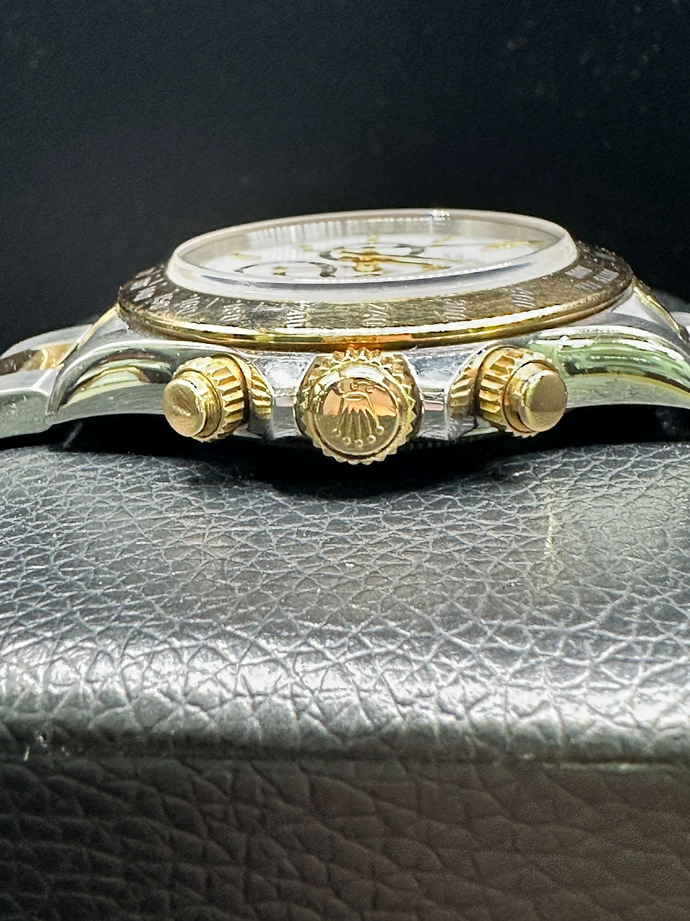 Thumbnail: Rolex Zenith Daytona White Dial Gold Bezel on Two-tone Oyster Steel and Gold