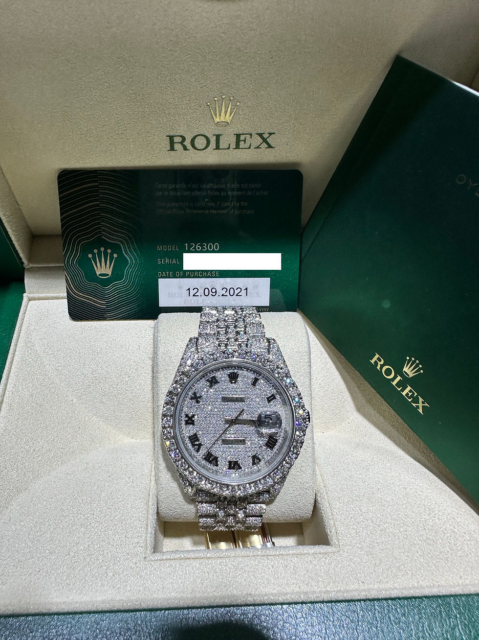 Thumbnail: Rolex Date Just Roman Diamond Pavet Dial Diamond Bezel on Diamond case on oyster