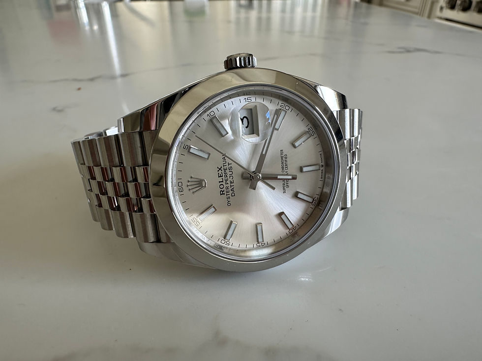 Thumbnail: Rolex Date Just 41mm Silver Dial Smooth Bezel on Jubilee