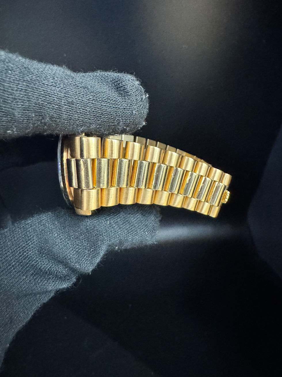 Thumbnail: Day Date Full Yellow Gold Diamond Hour Markers Red Vignette Dial on President