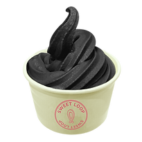 Charcoal coconut softserve