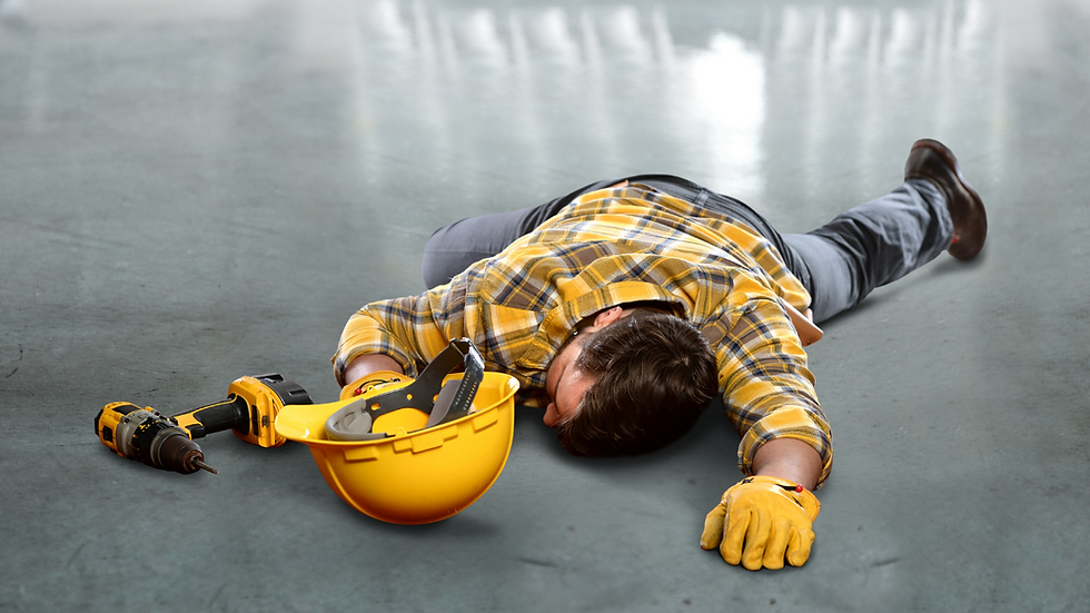 man injured from working on the job