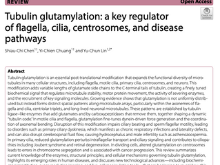 YCL Lab’s New Publication in Journal of Biomedical Science: Tubulin Glutamylation as a Key Regulator of Cilia, Centrosomes, and Disease Pathways