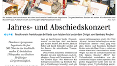 Jahres- und Abschiedskonzert