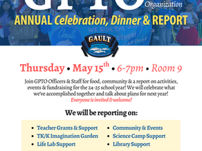 Last GPTO Meeting Thursday: Celebration, Report & planning!