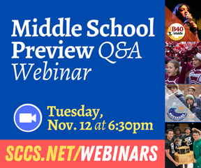 Middle School Preview Q&A Webinar Nov. 12th at 6:30