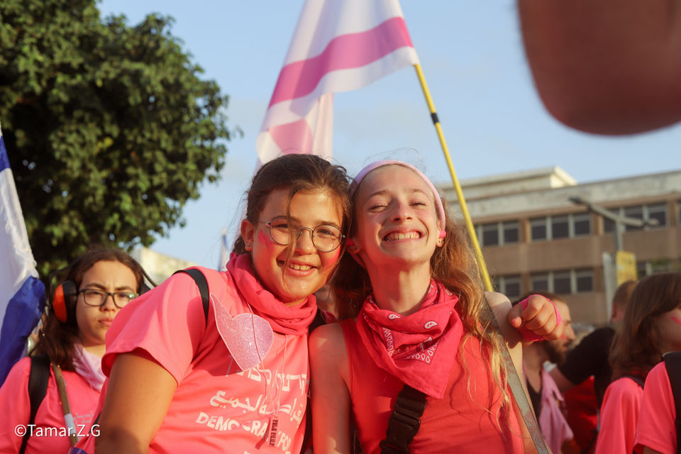 pink protestors