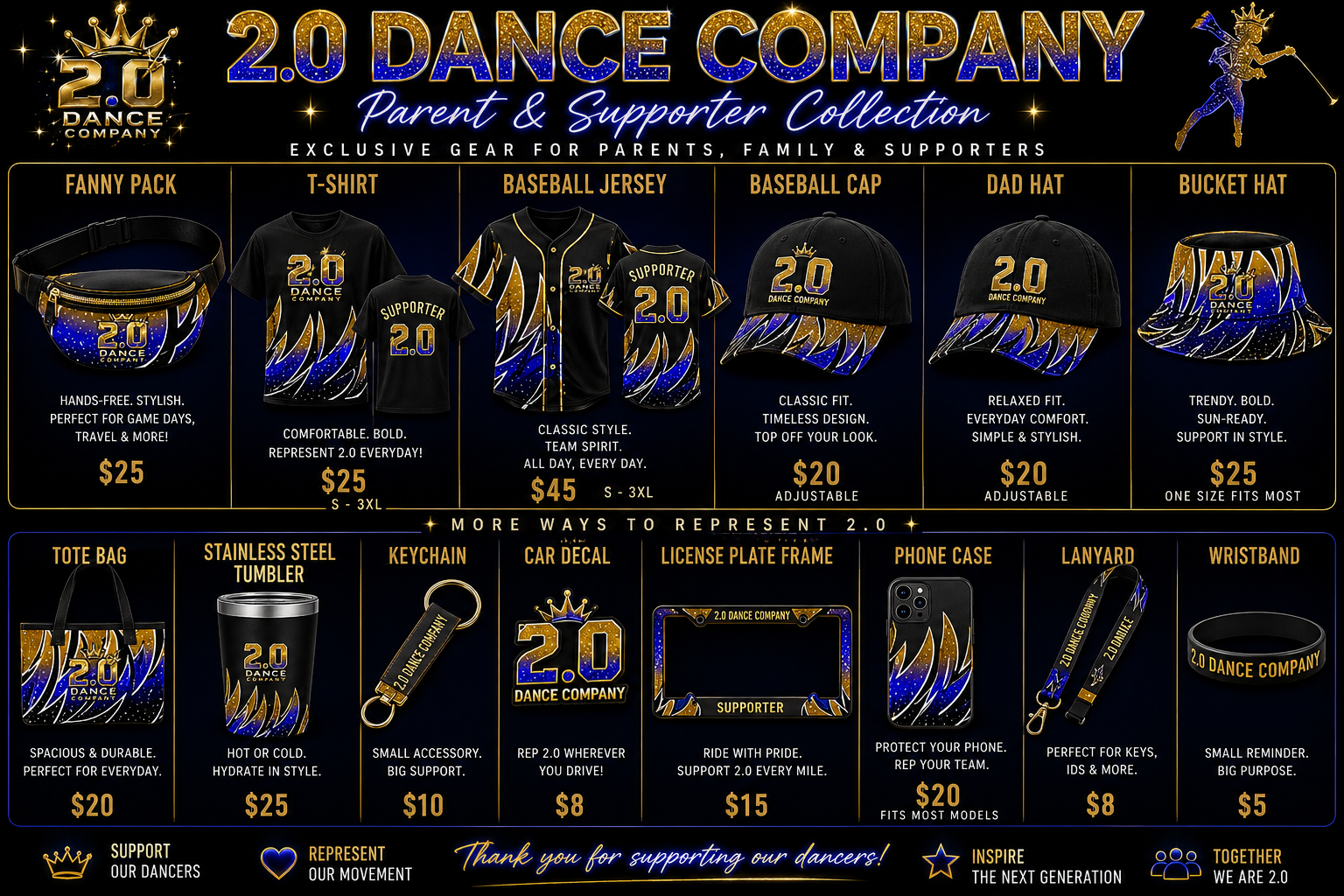 💙✨ 2.0 Dance Company Parent & Supporter Collection 🏆